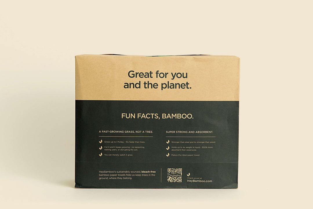 HeyBamboo paper towel packaging back